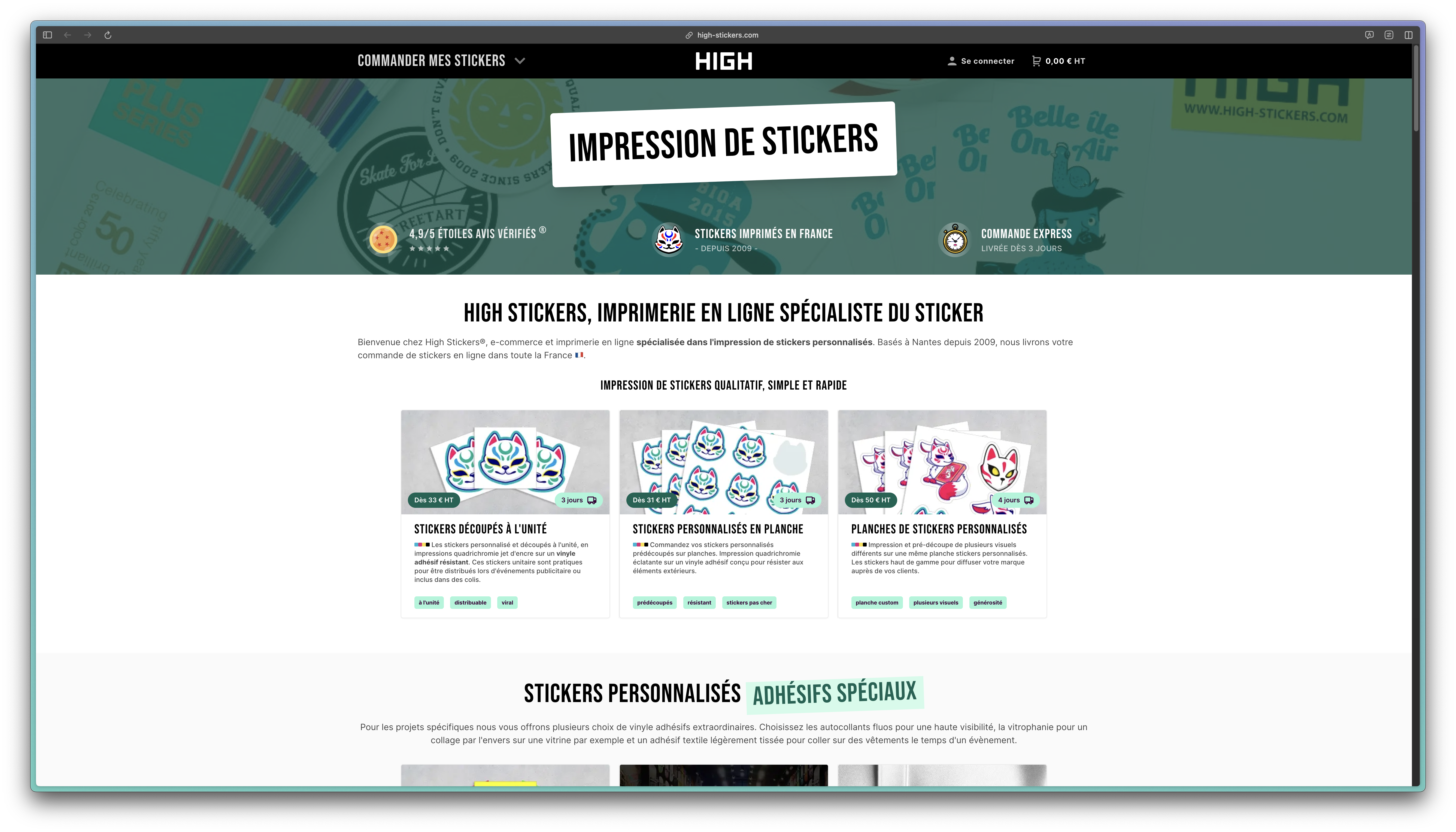 High Stickers website